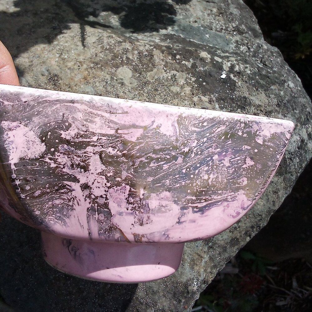 Vintage MCM Lane & Co Van Nuys Ceramic Ashtray Trinket Pink 444